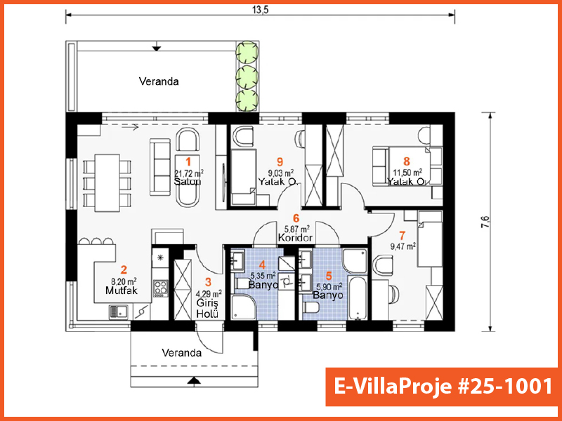 Ev Villa Proje #25 - 1001 Detay 2