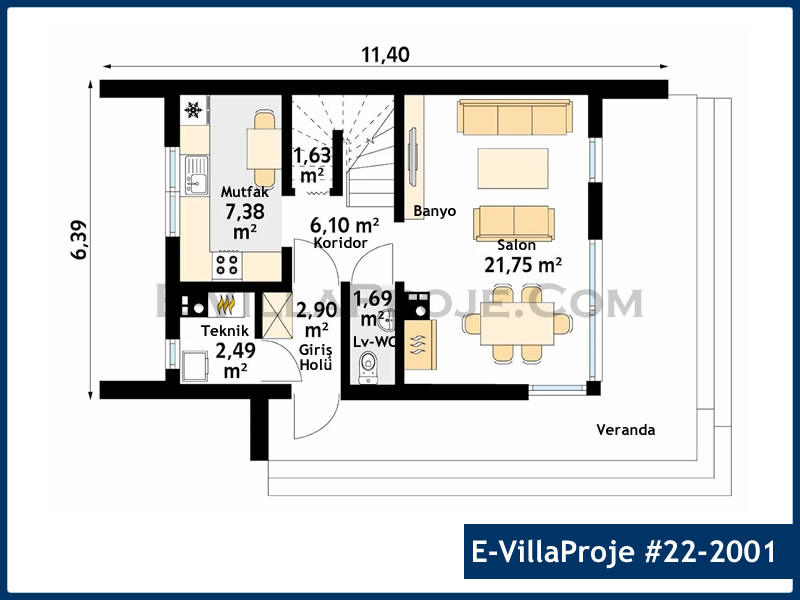 Ev Villa Proje #22 - 2001 Detay 2