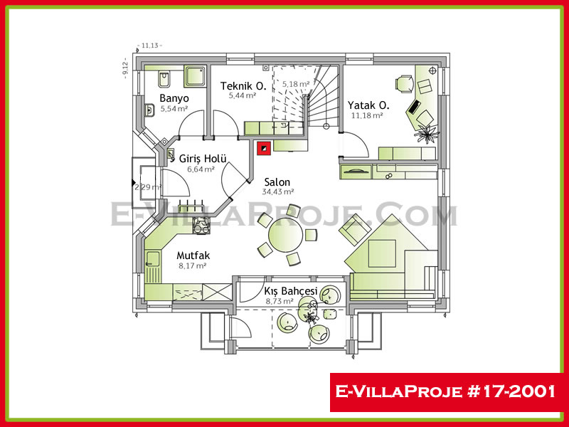 Ev Villa Proje #17 - 2001 Detay 2