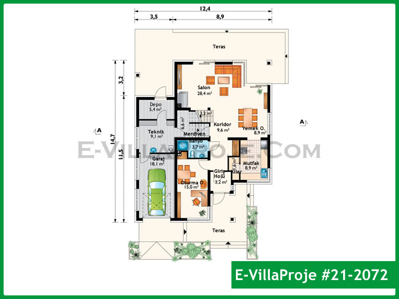 Ev Villa Proje #21 - 2072 Detay 2