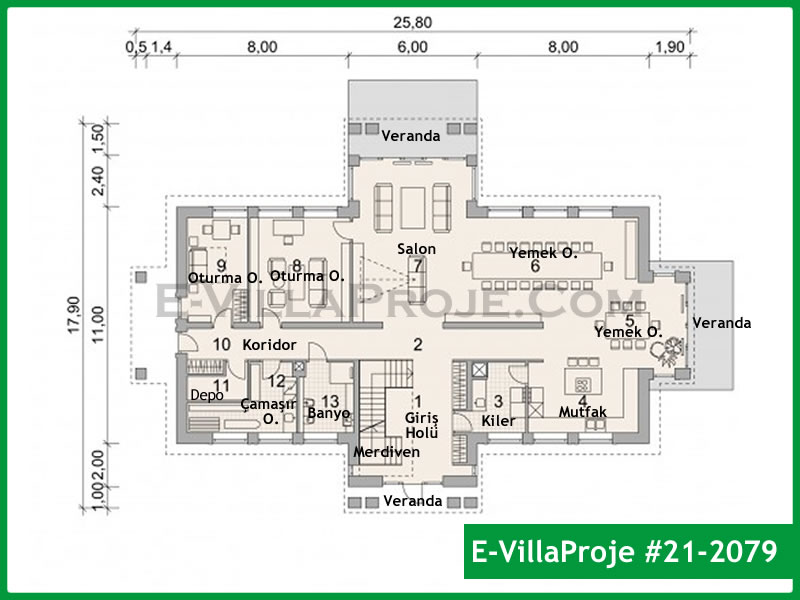 Ev Villa Proje #21 - 2079 Detay 2